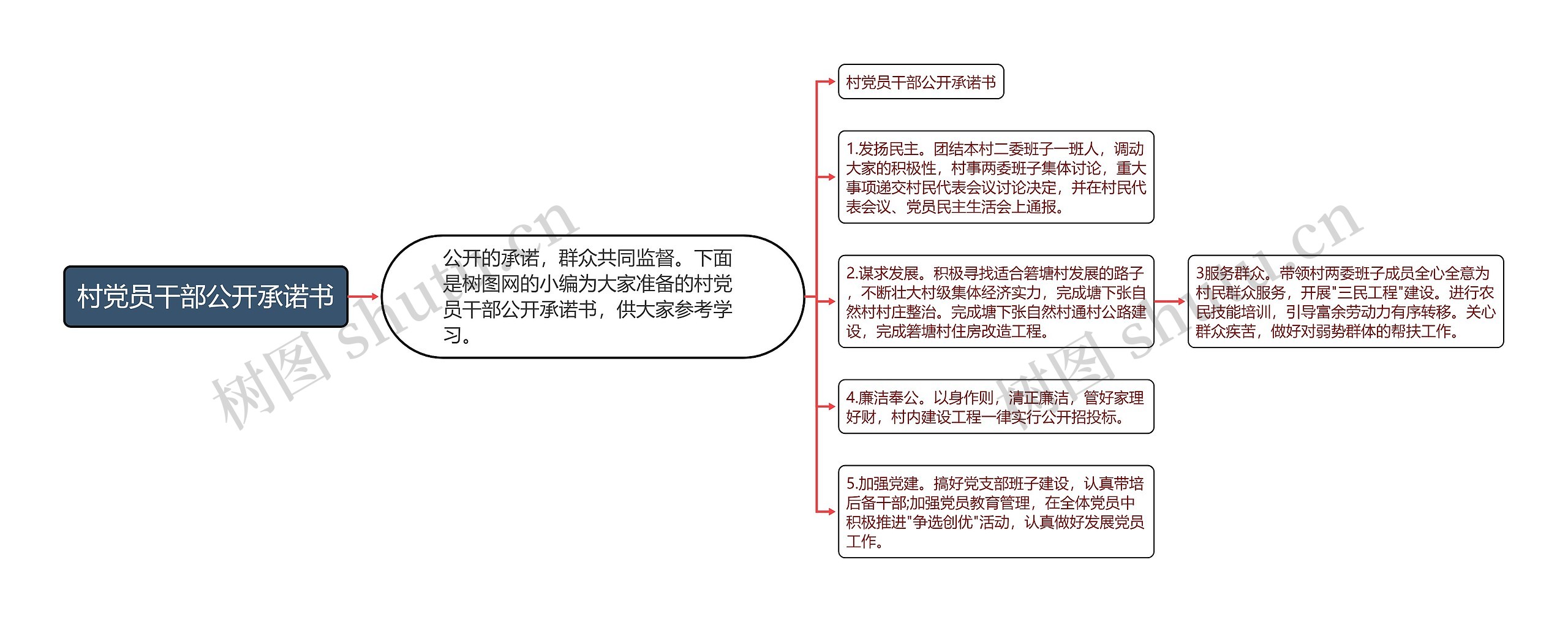 村党员干部公开承诺书思维导图