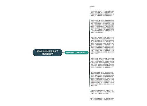 初中生珍惜时间勤奋学习演讲稿800字