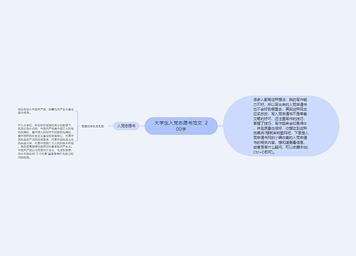 大学生入党志愿书范文  200字