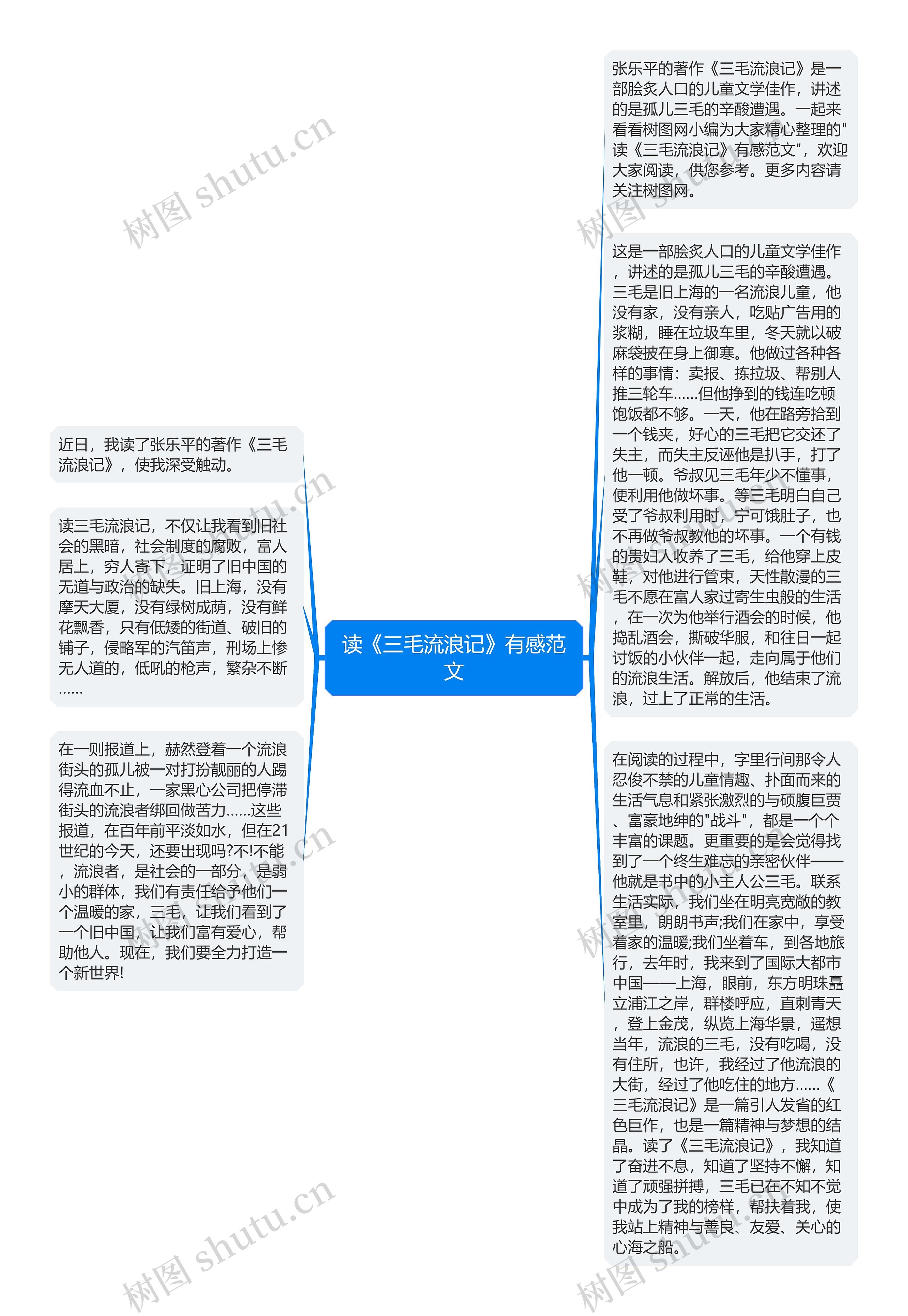 读《三毛流浪记》有感范文思维导图