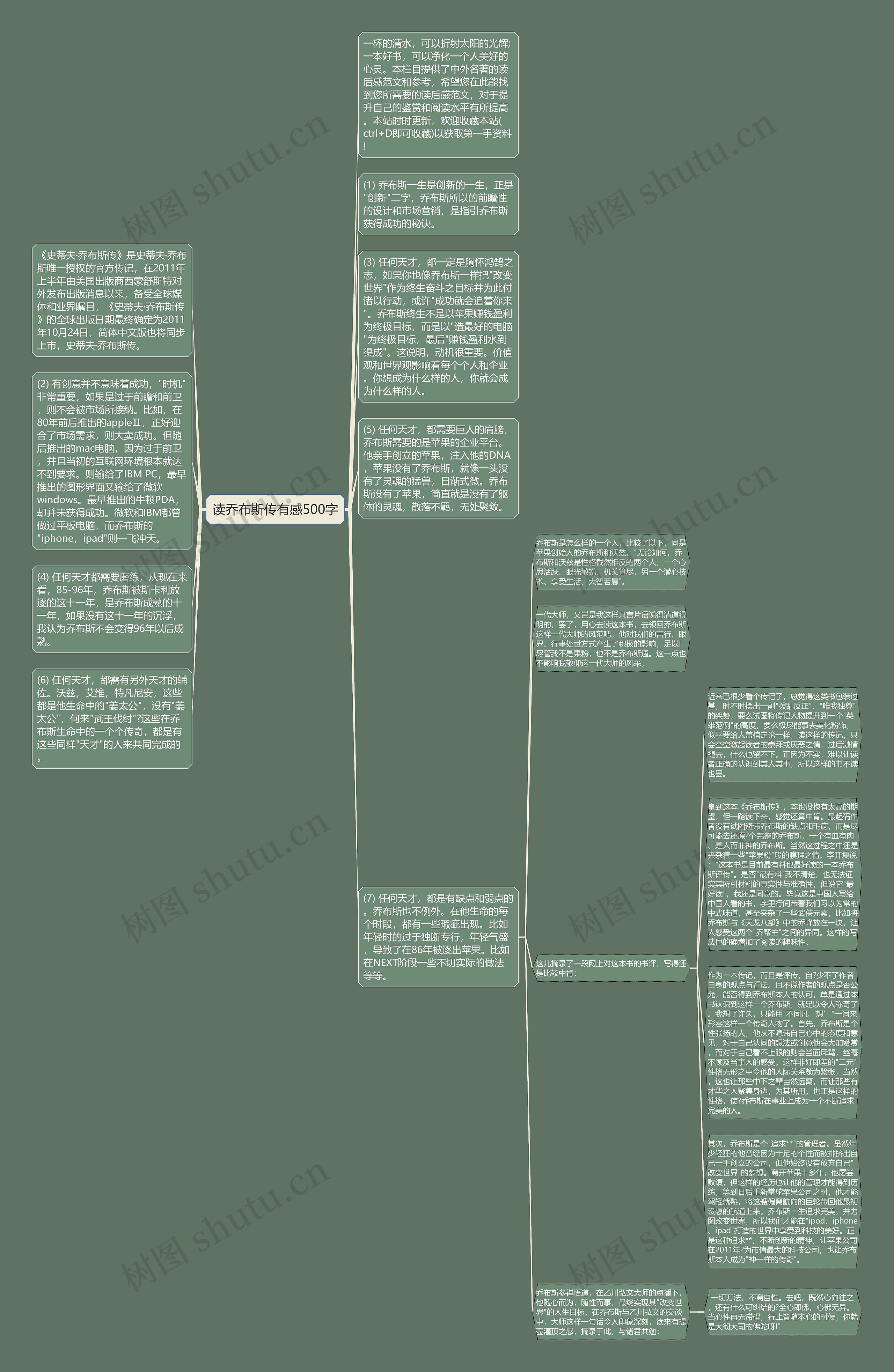 读乔布斯传有感500字思维导图