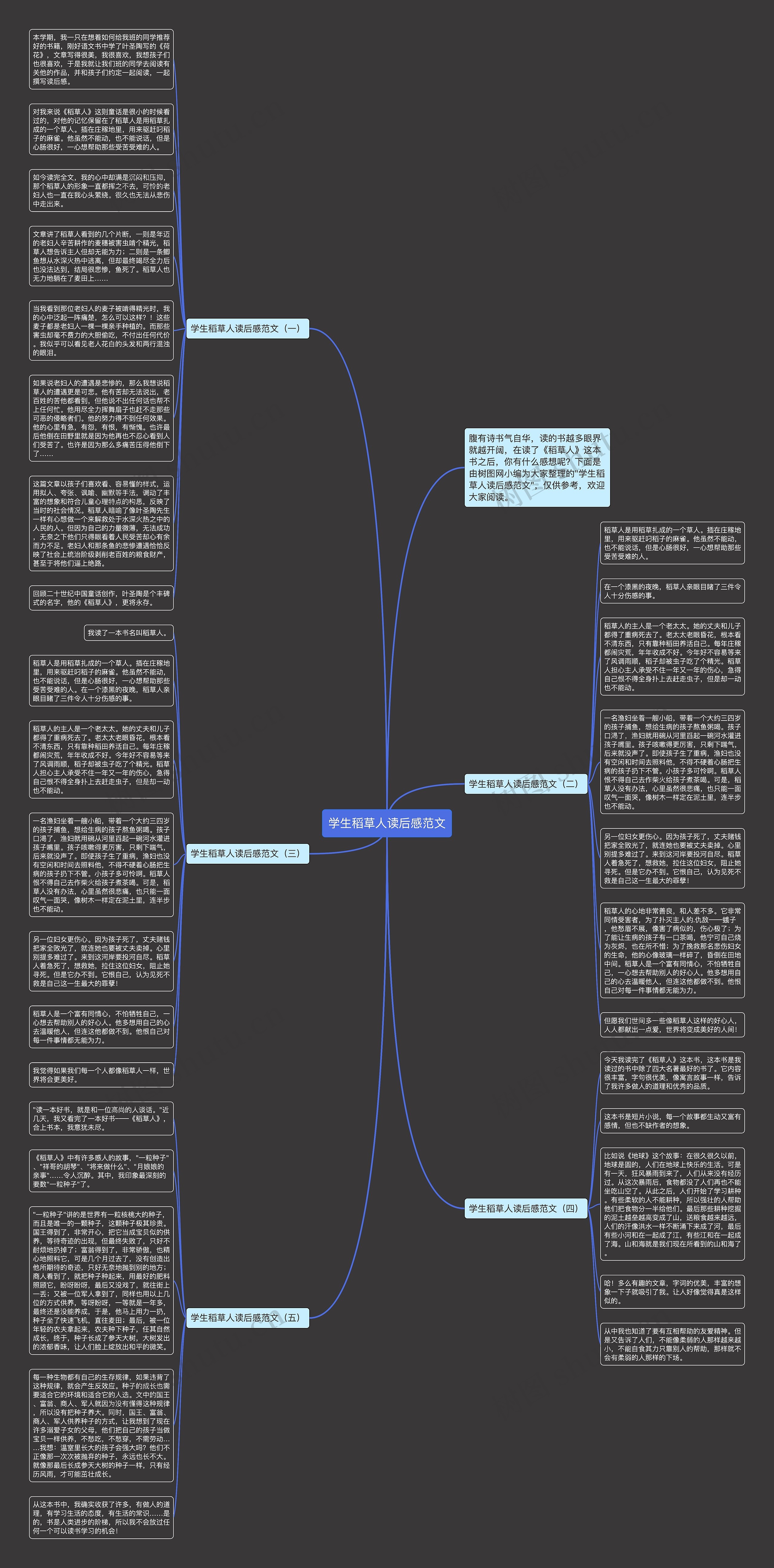 学生稻草人读后感范文思维导图