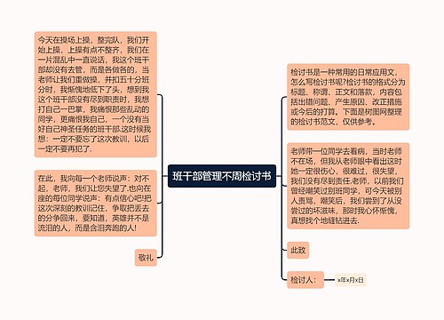 班干部管理不周检讨书