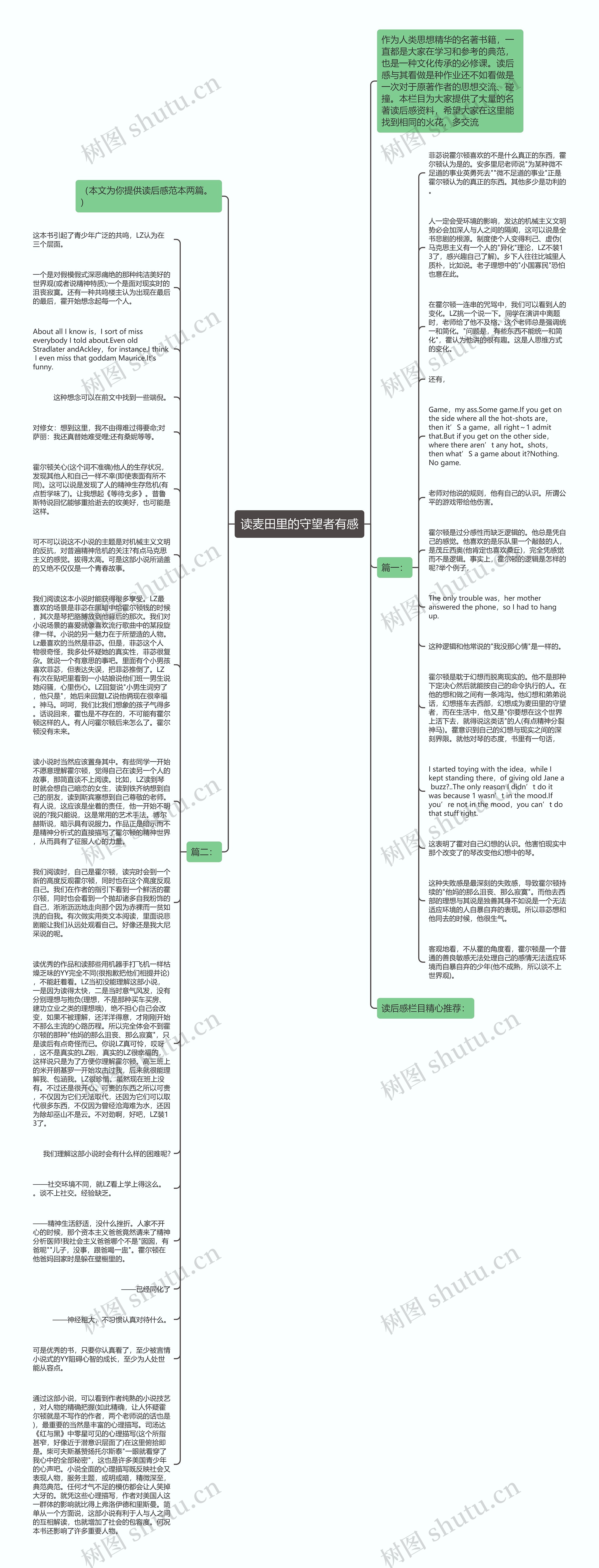 读麦田里的守望者有感思维导图