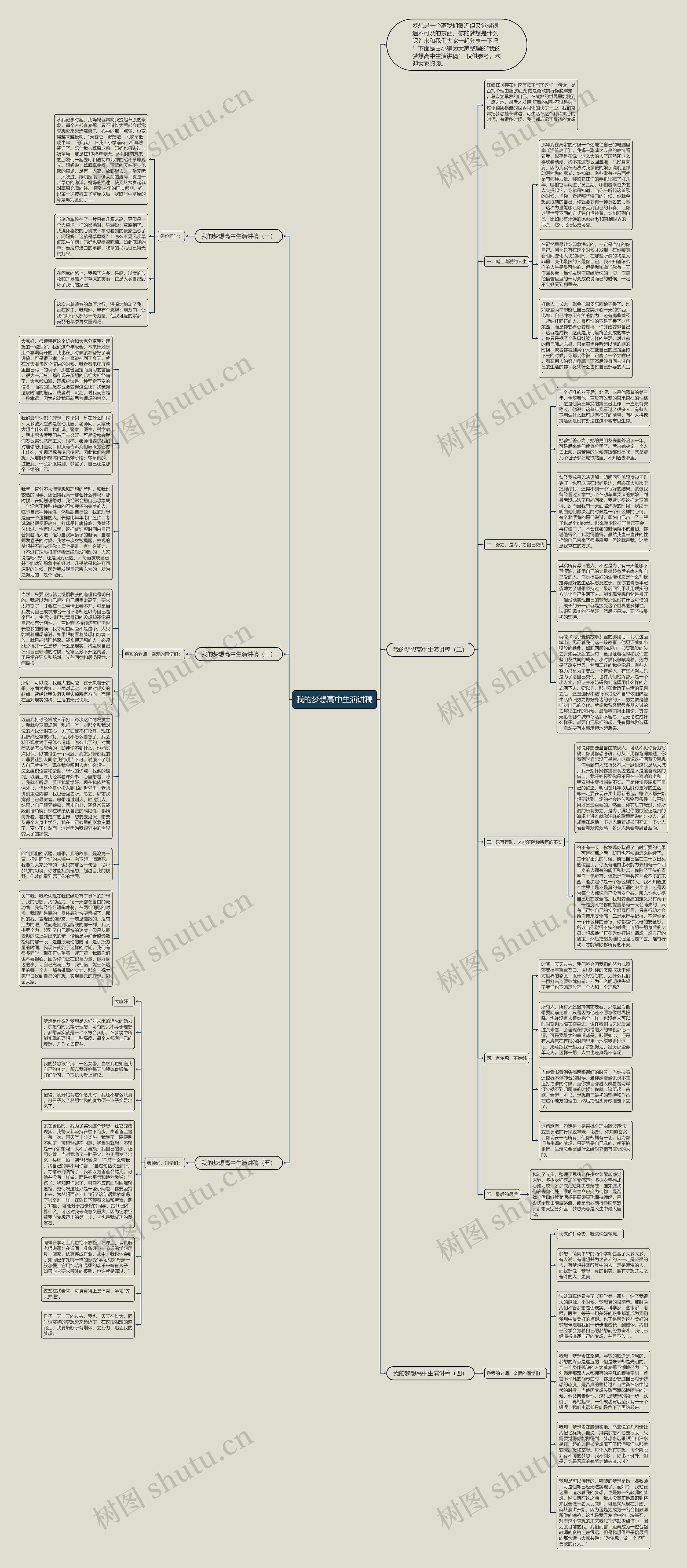 我的梦想高中生演讲稿思维导图