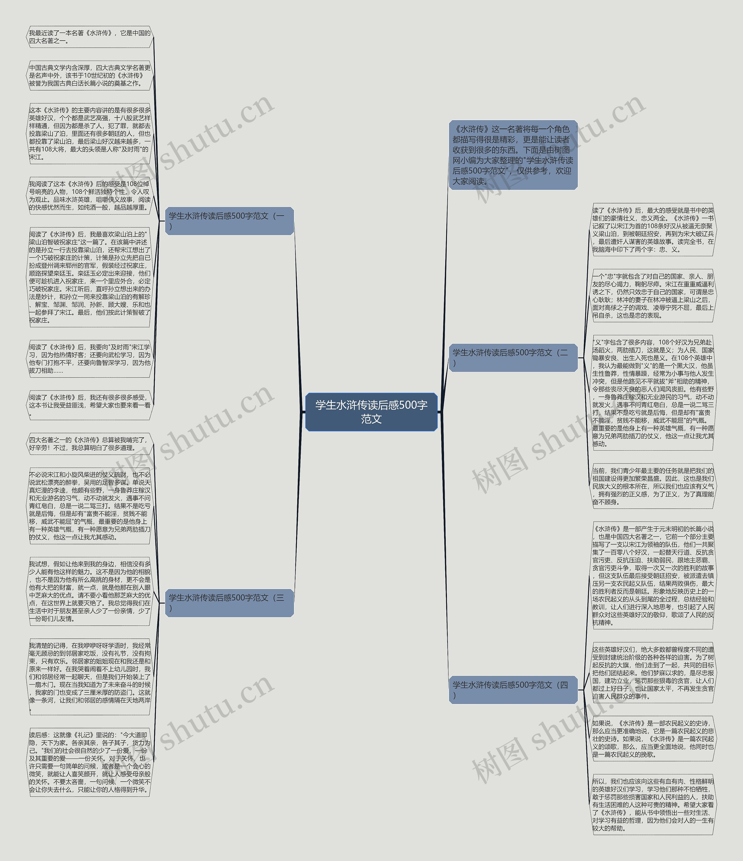 学生水浒传读后感500字范文思维导图