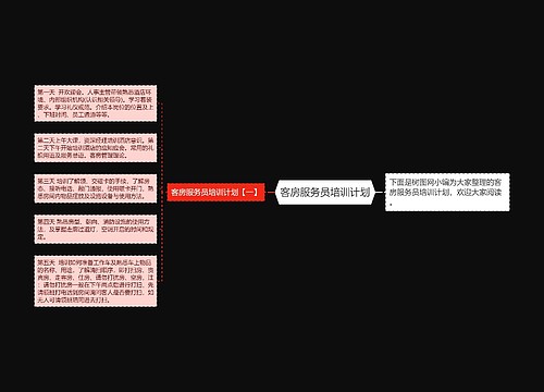 客房服务员培训计划