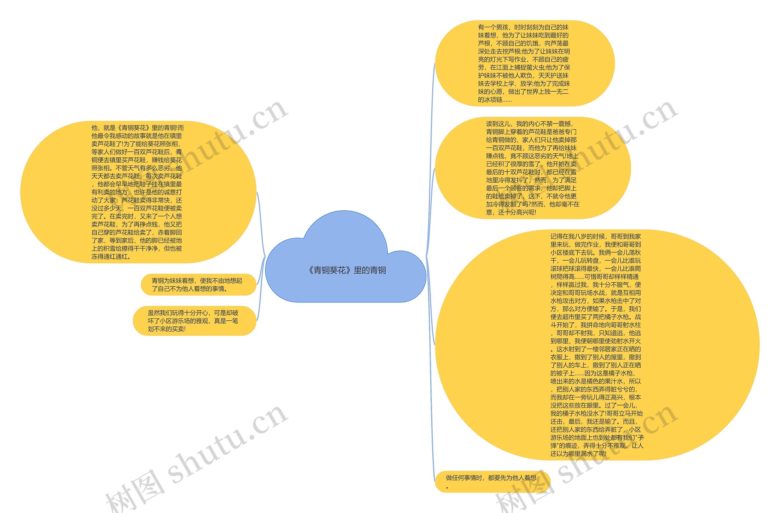 《青铜葵花》里的青铜思维导图