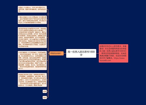 高一优秀入团志愿书1000字