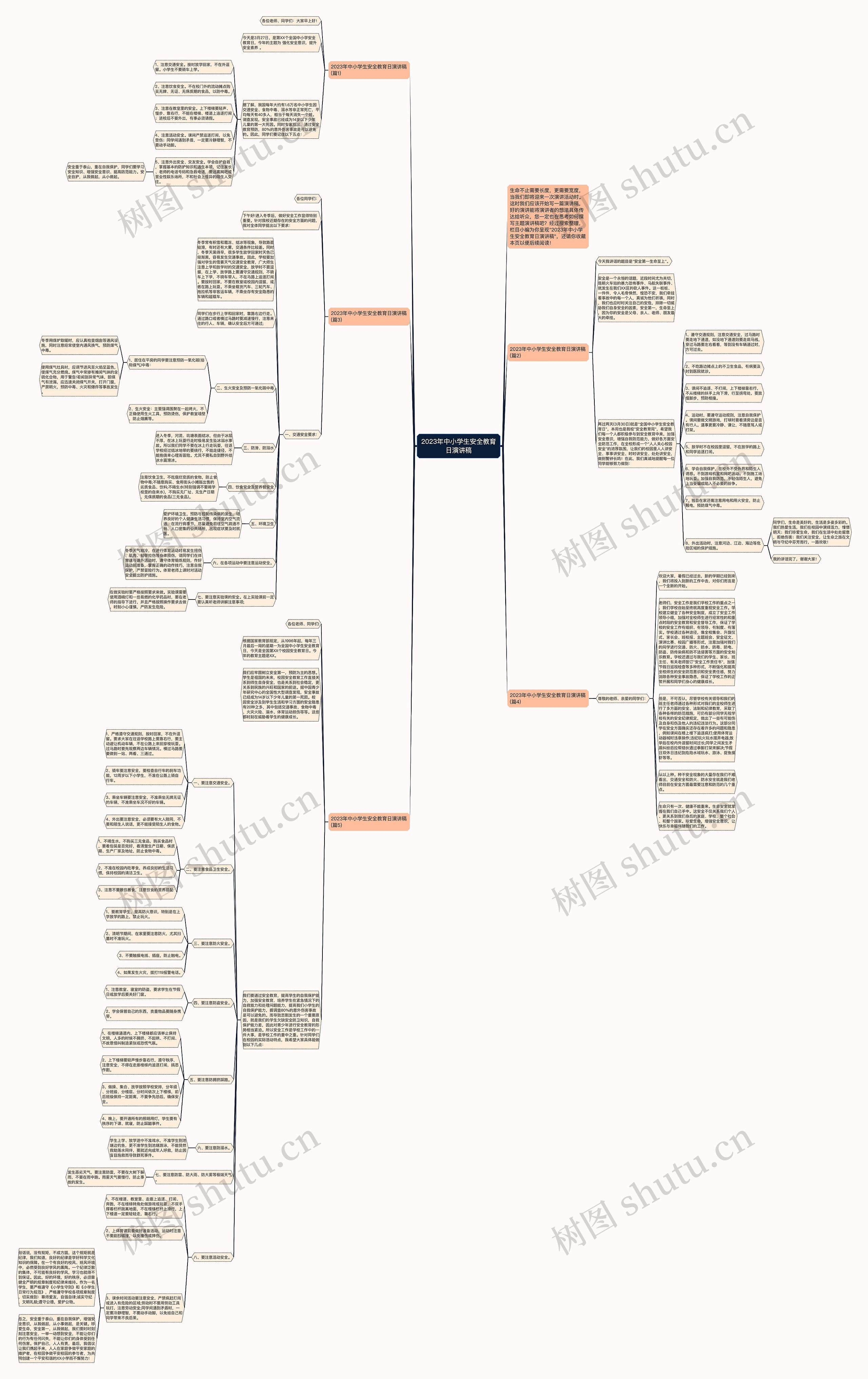 2023年中小学生安全教育日演讲稿思维导图