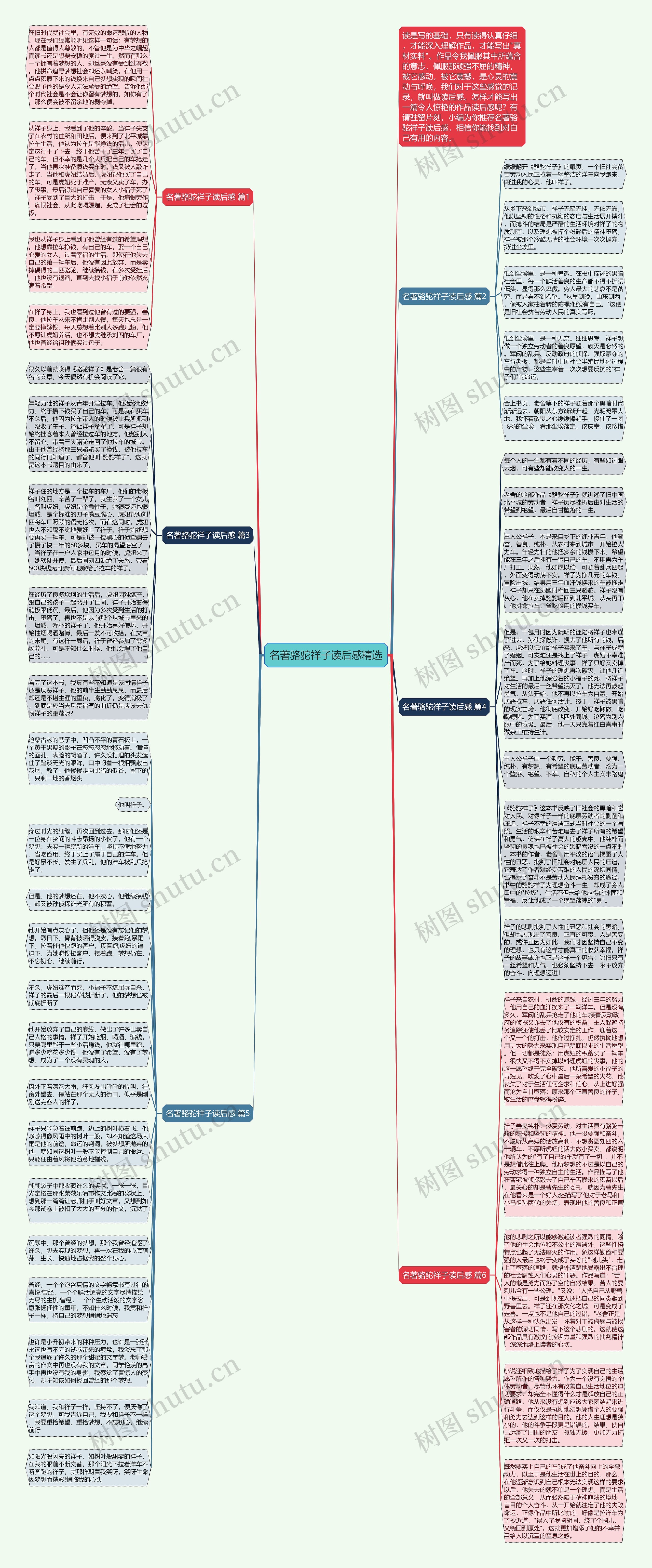 名著骆驼祥子读后感精选思维导图