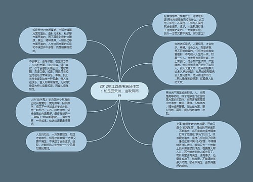 2012年江西高考满分作文：知足云天淡，进取风雨行