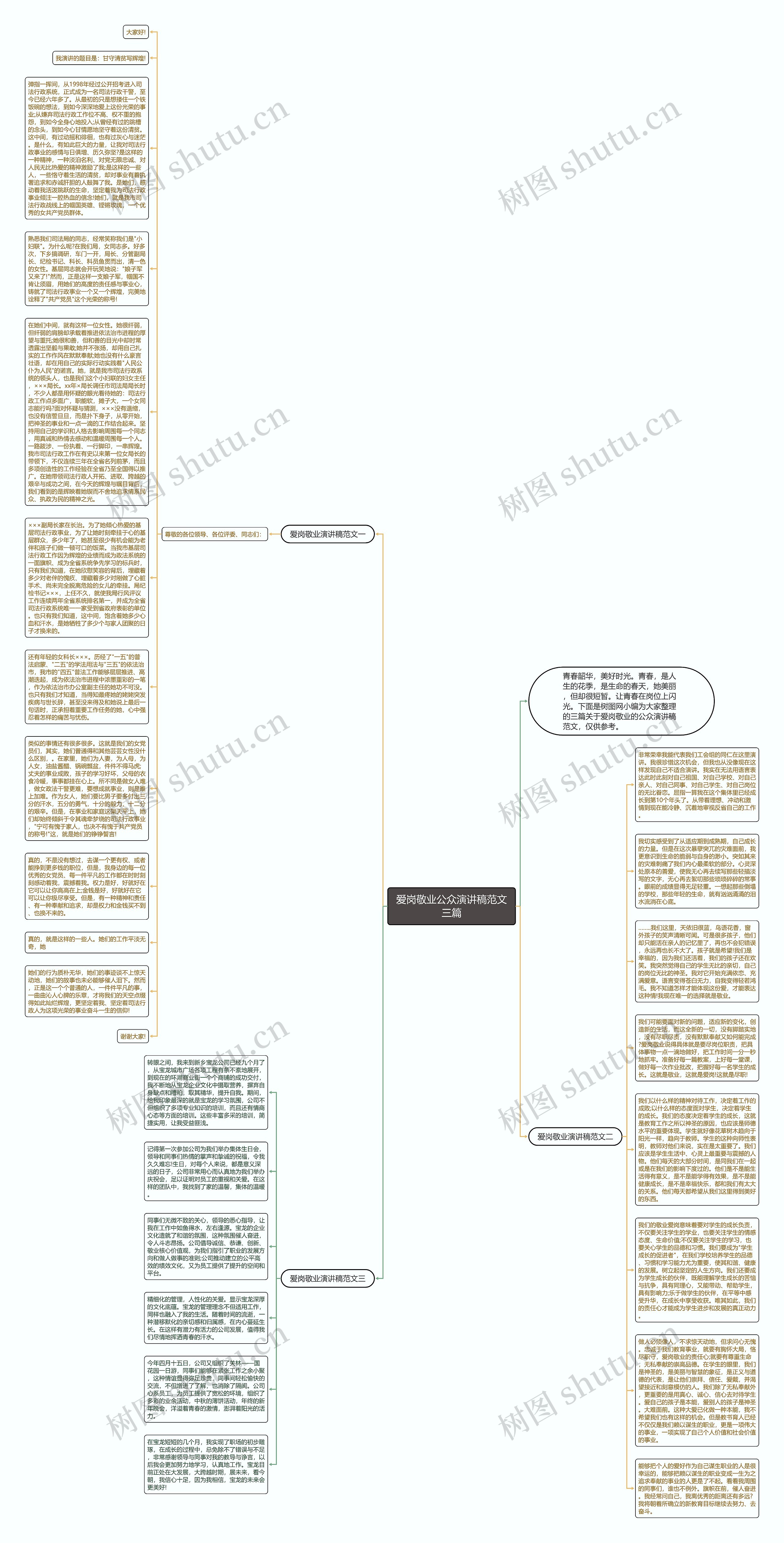 爱岗敬业公众演讲稿范文三篇思维导图
