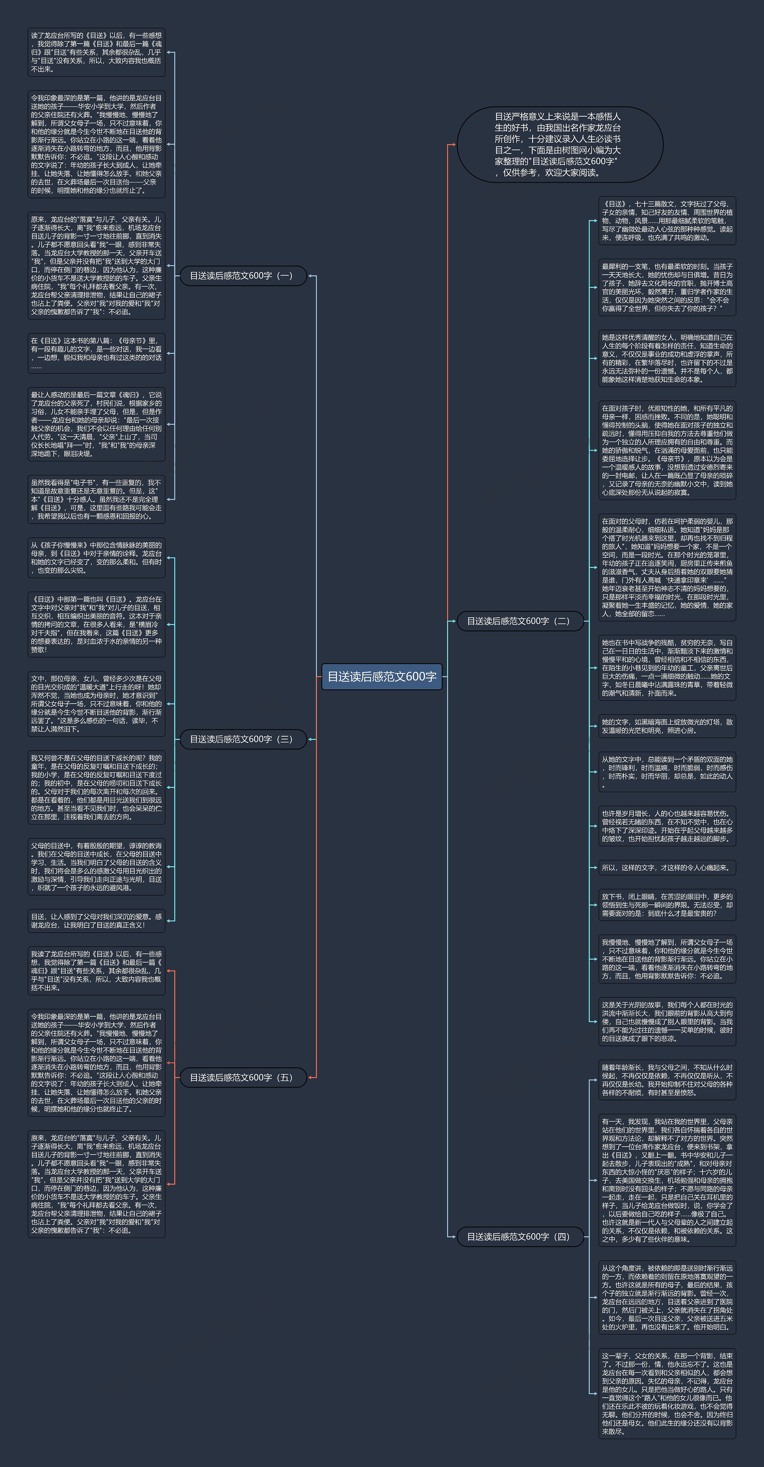 目送读后感范文600字思维导图
