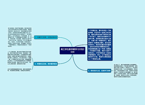 高三学生新学期学习计划2020
