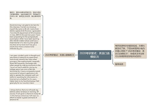 2020考研复试：英语口语模板(3)