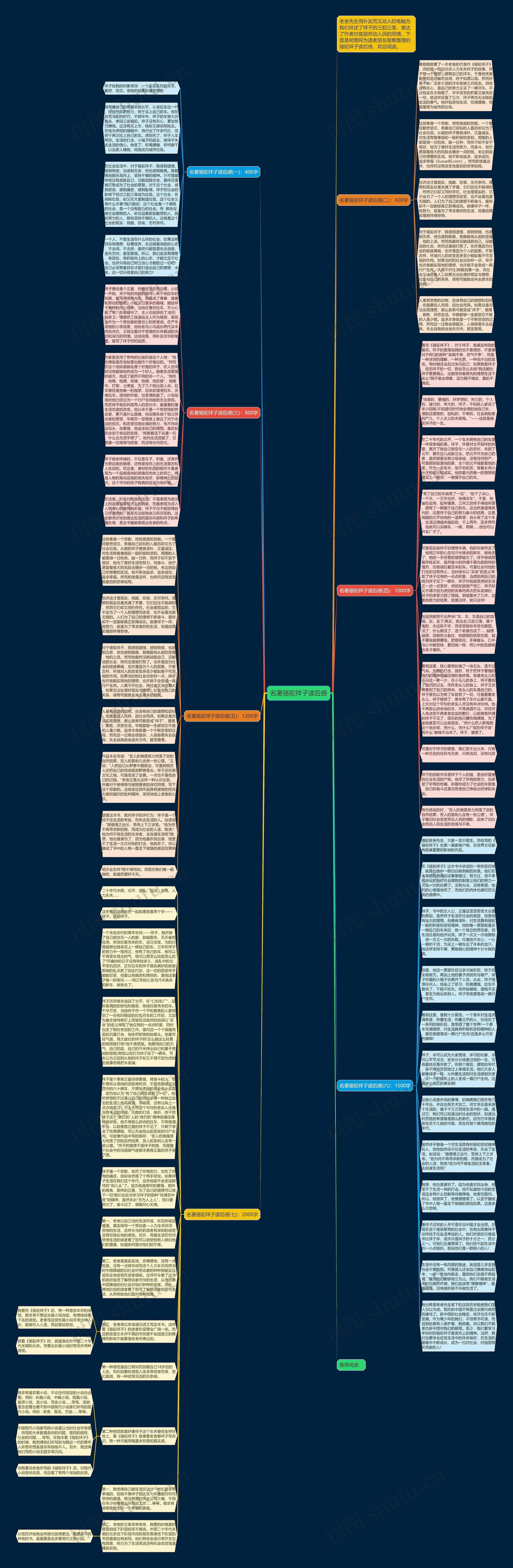 名著骆驼祥子读后感思维导图