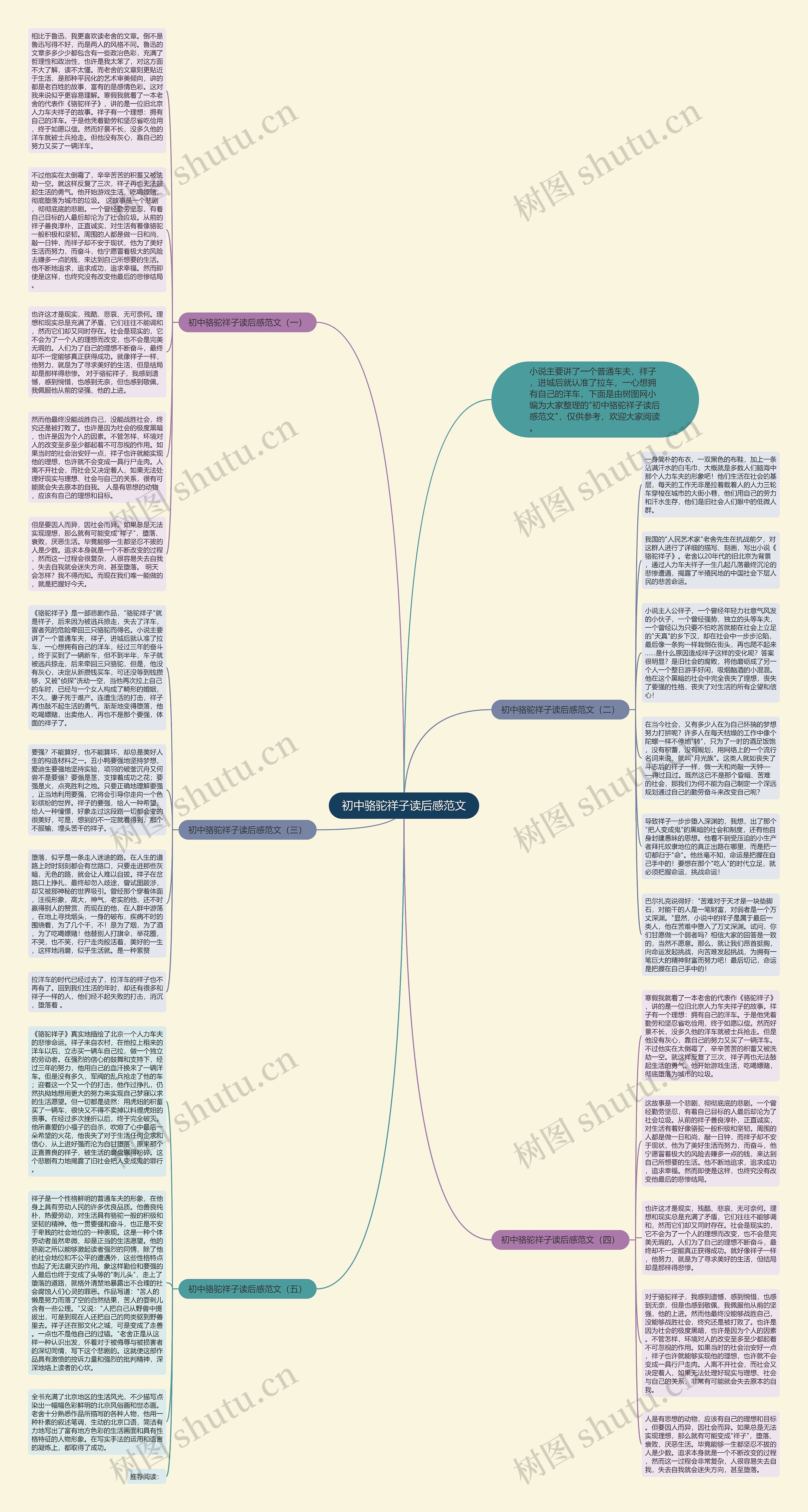 初中骆驼祥子读后感范文思维导图