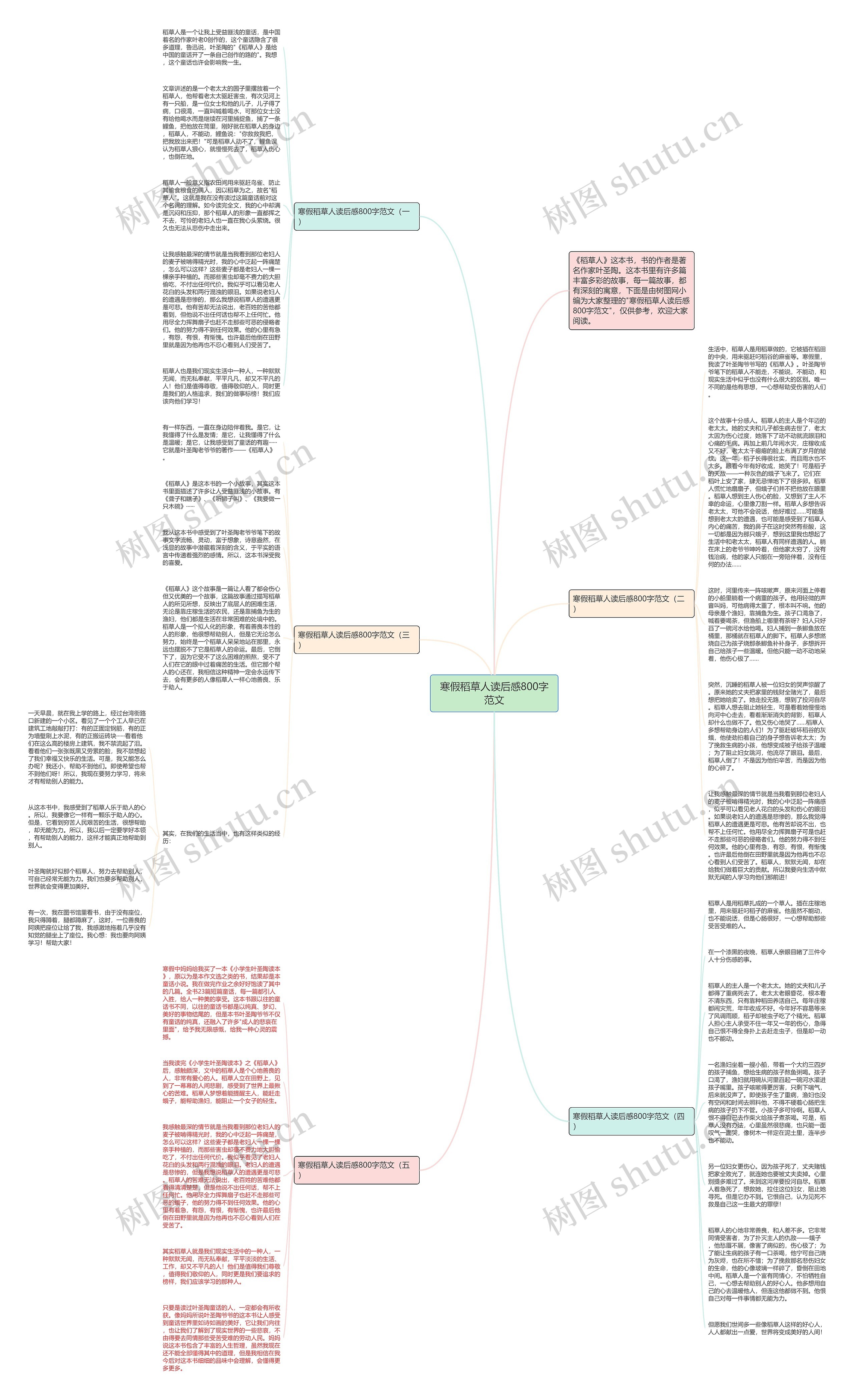 寒假稻草人读后感800字范文思维导图