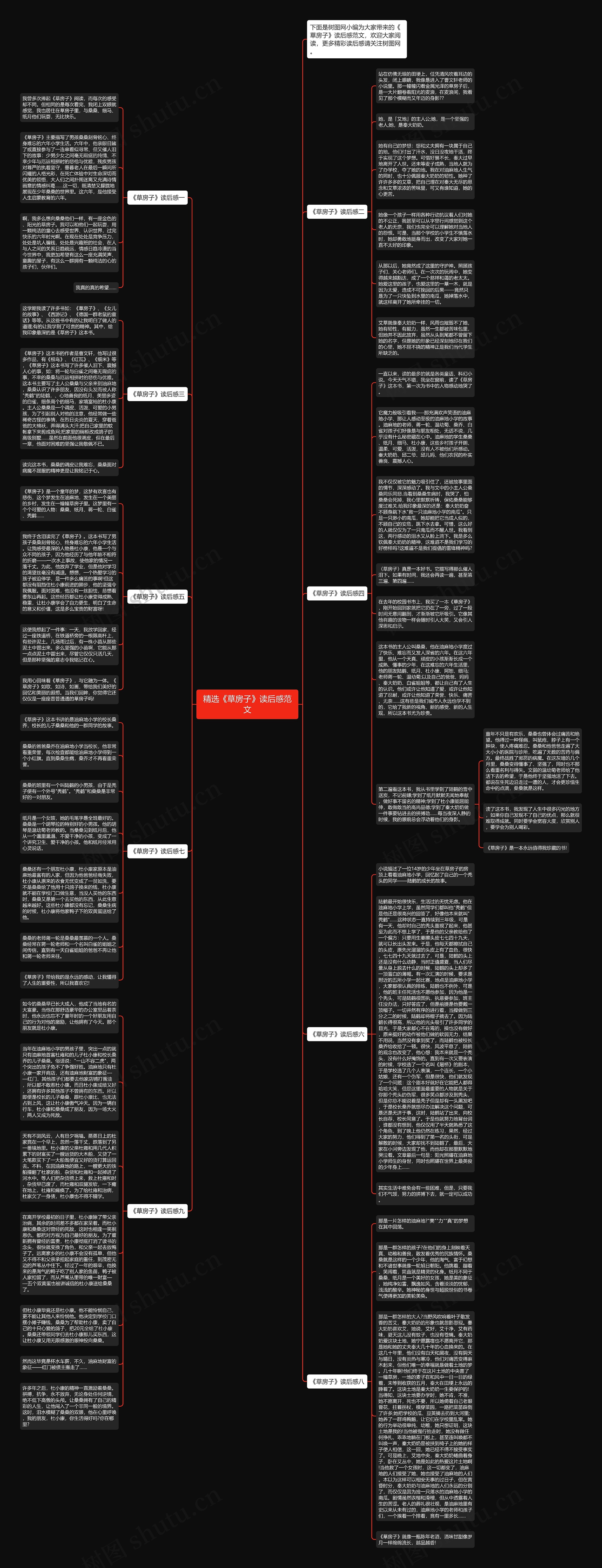 精选《草房子》读后感范文思维导图