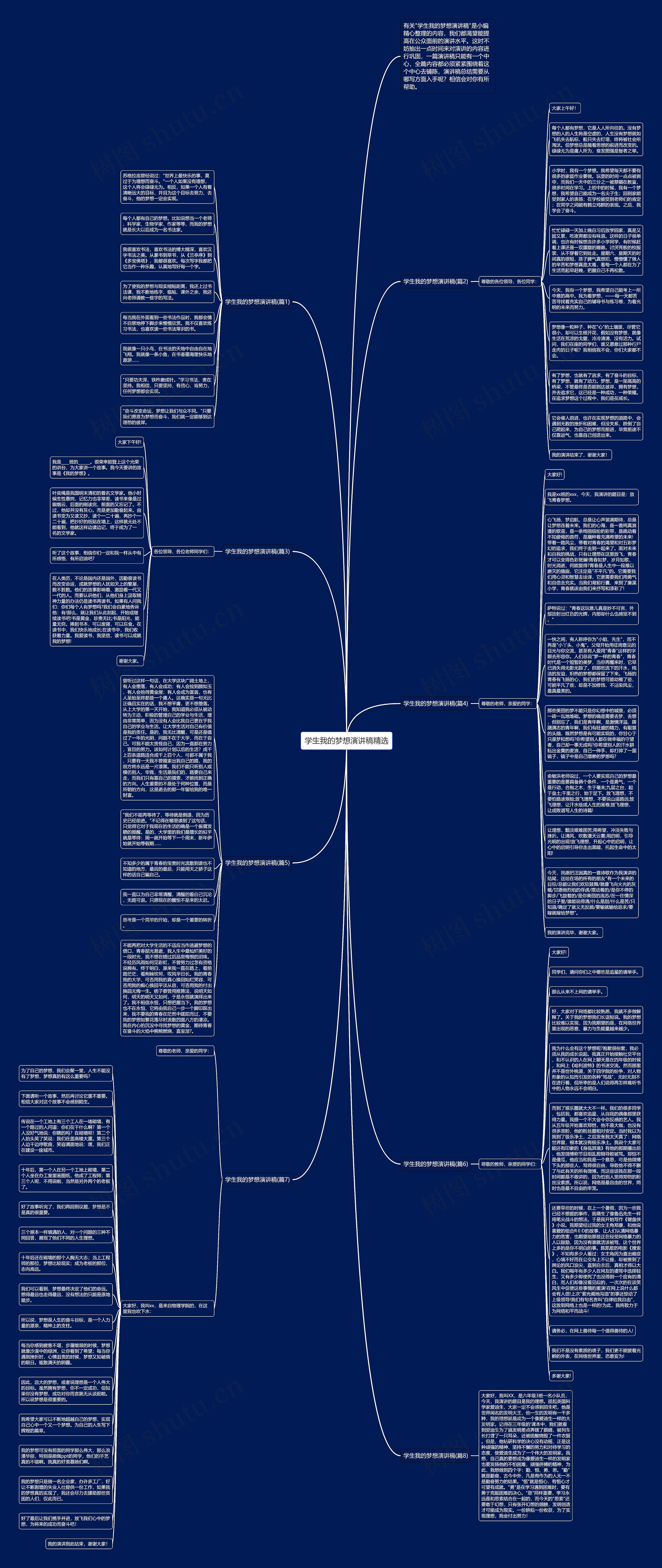 学生我的梦想演讲稿精选思维导图高清图 学生我的梦想演讲稿精选思维导图