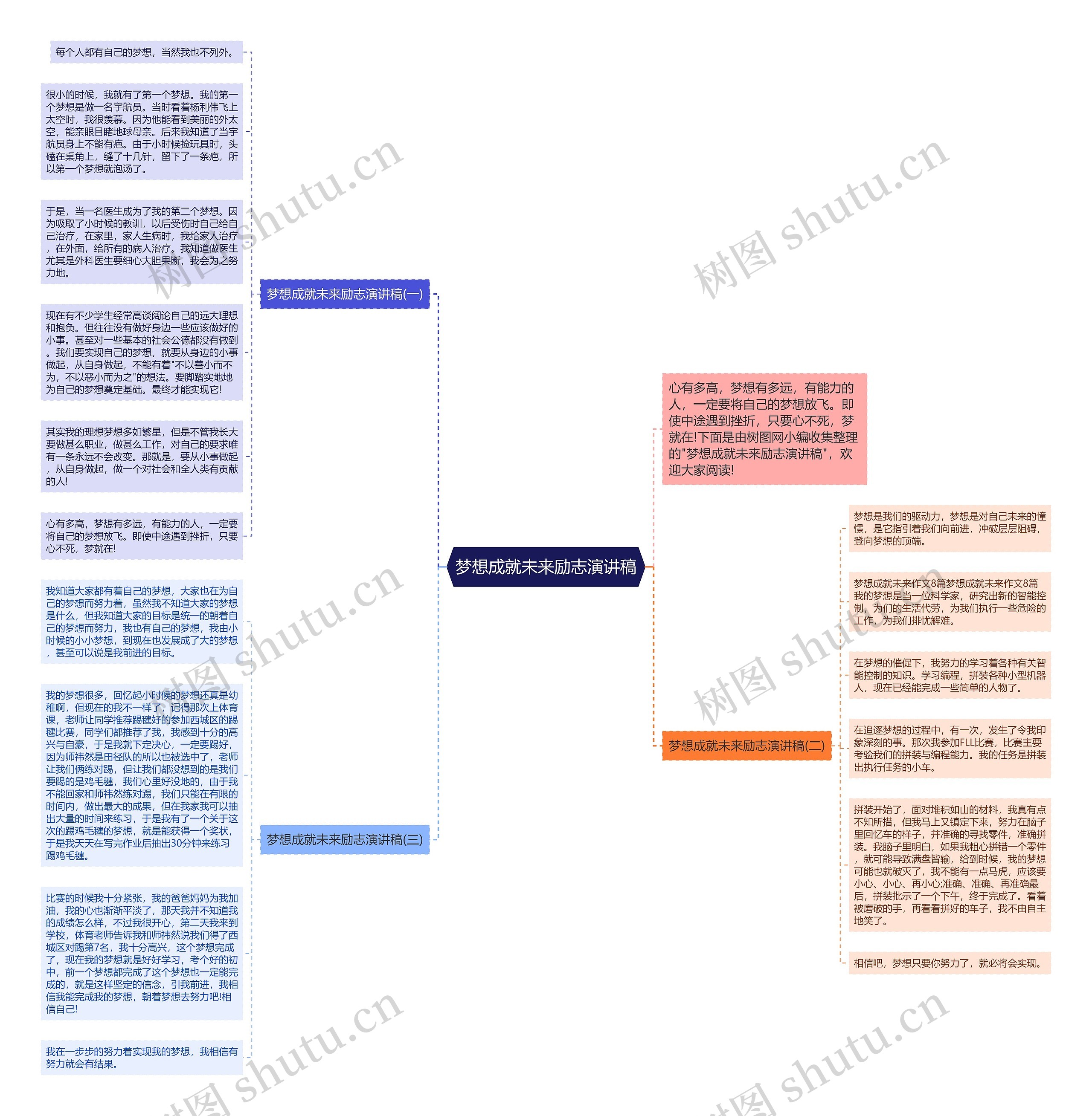 梦想成就未来励志演讲稿思维导图