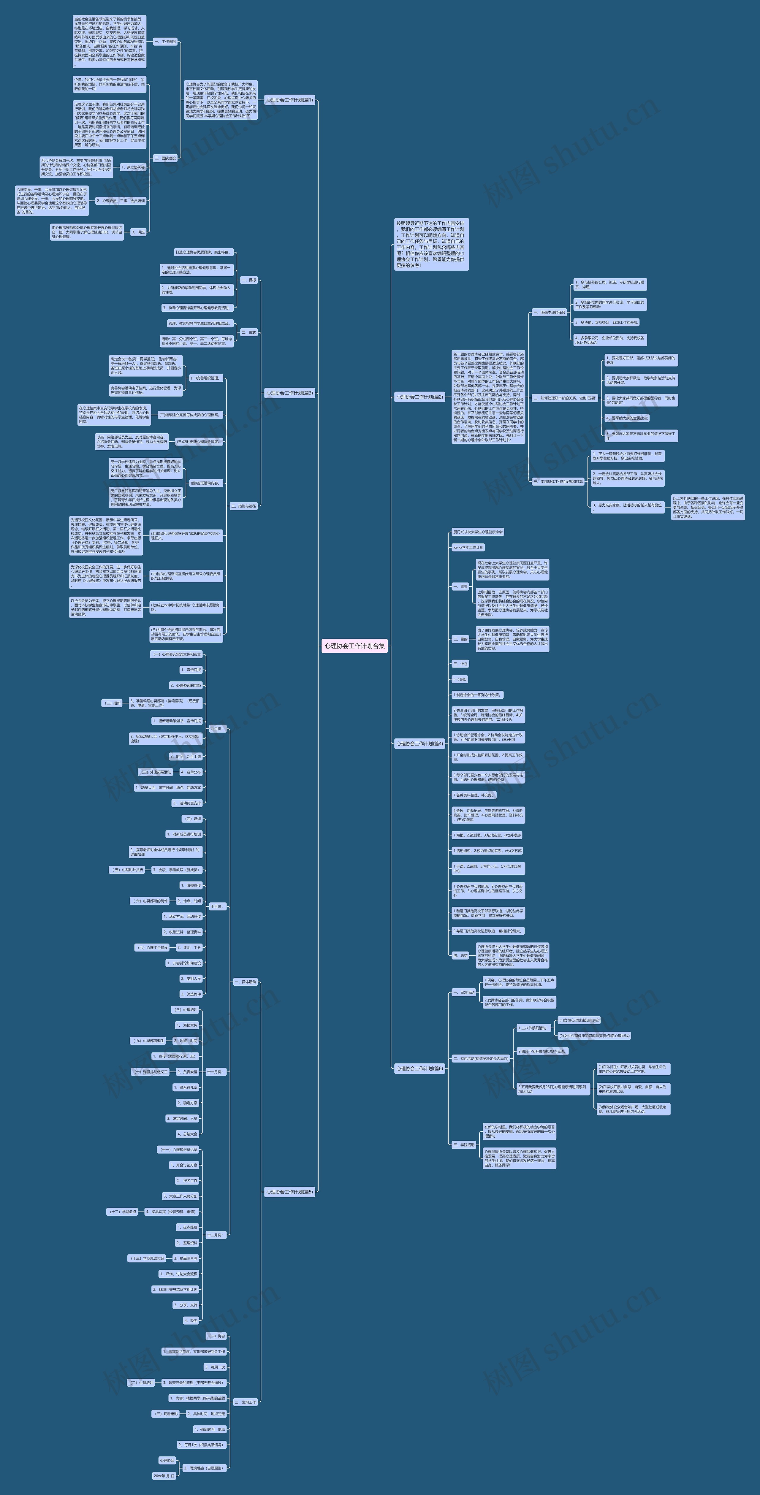 心理协会工作计划合集思维导图