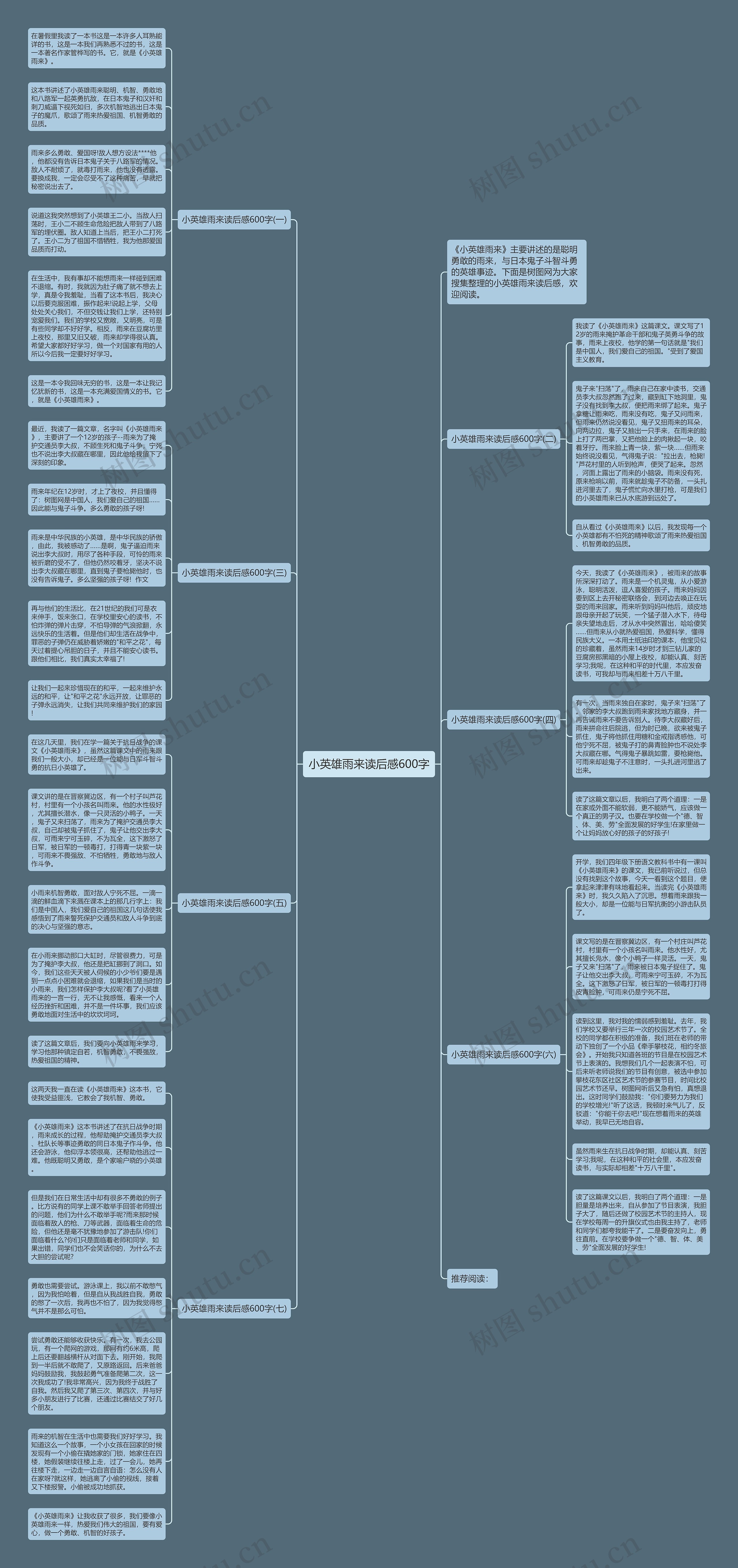 小英雄雨来读后感600字思维导图
