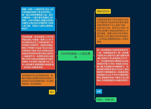 500字经典高一入团志愿书