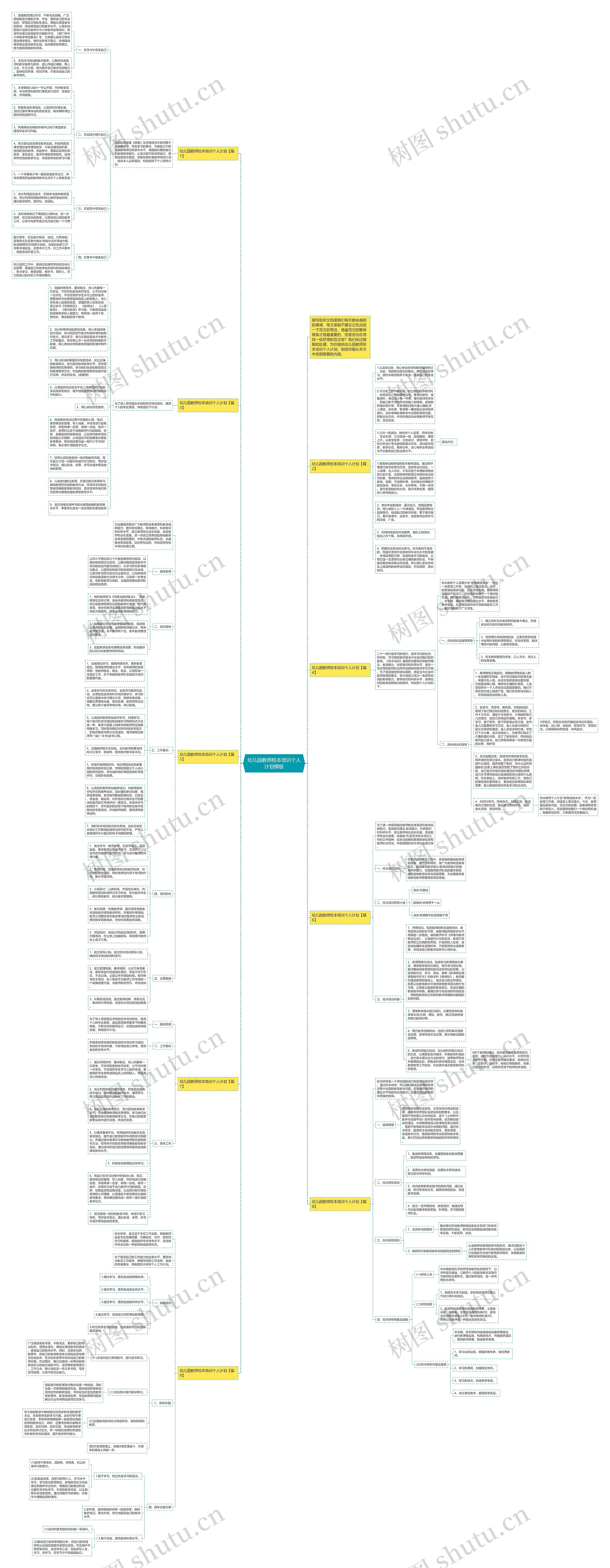 幼儿园教师校本培训个人计划思维导图