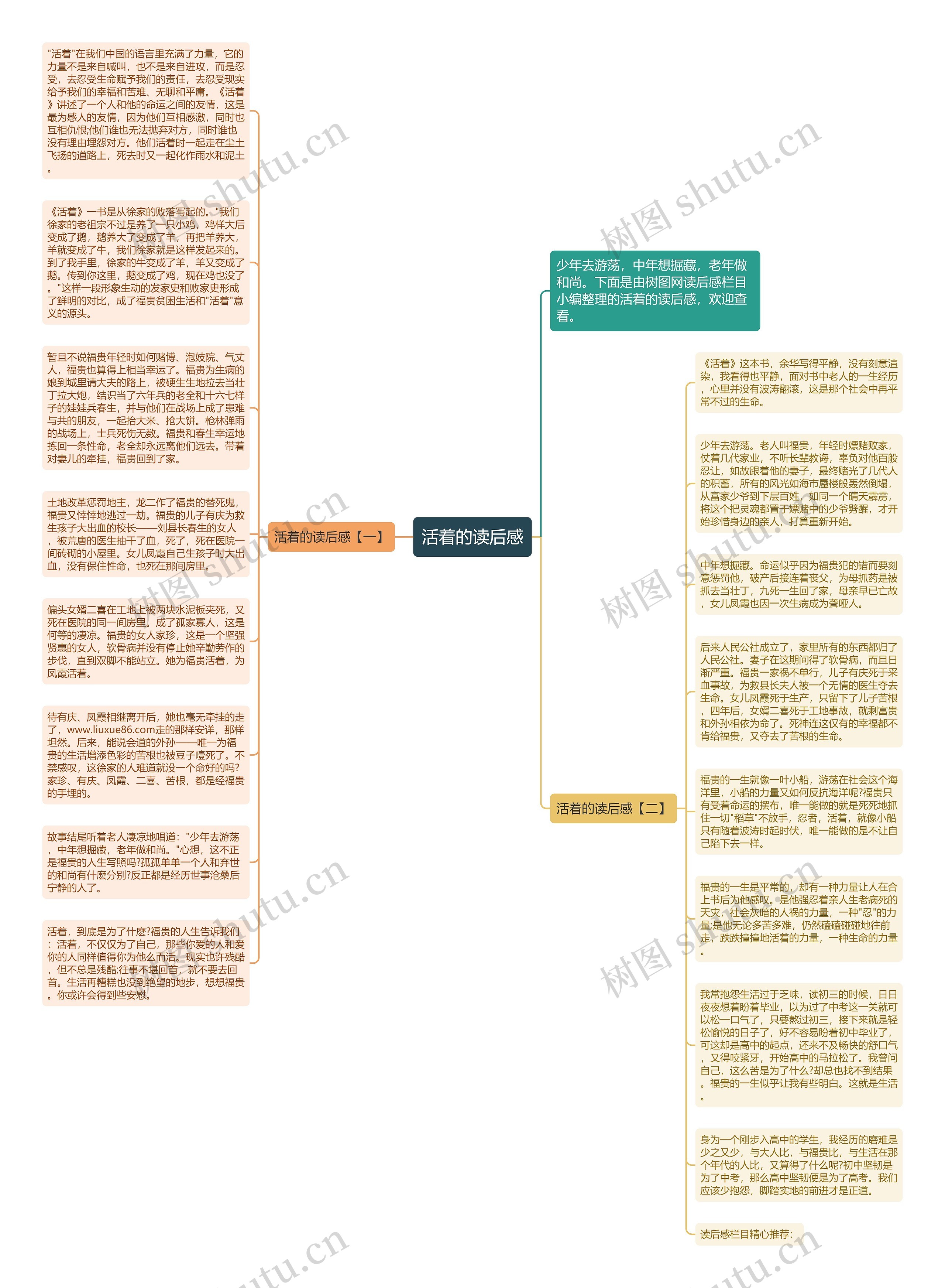 活着的读后感思维导图