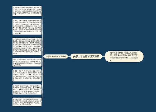 关于大学生的梦想演讲稿