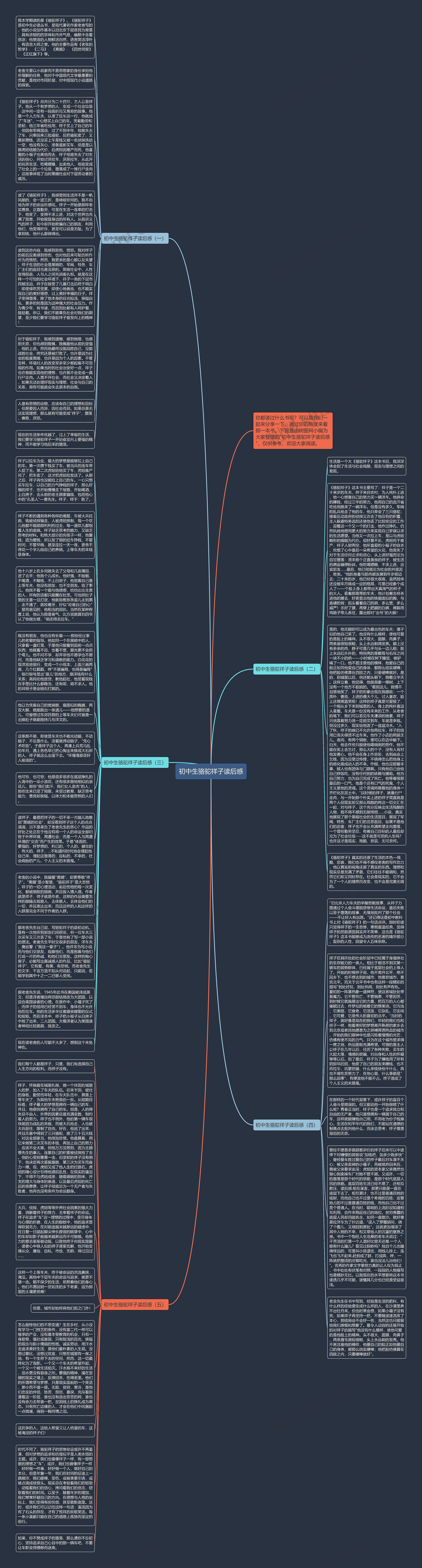 初中生骆驼祥子读后感思维导图