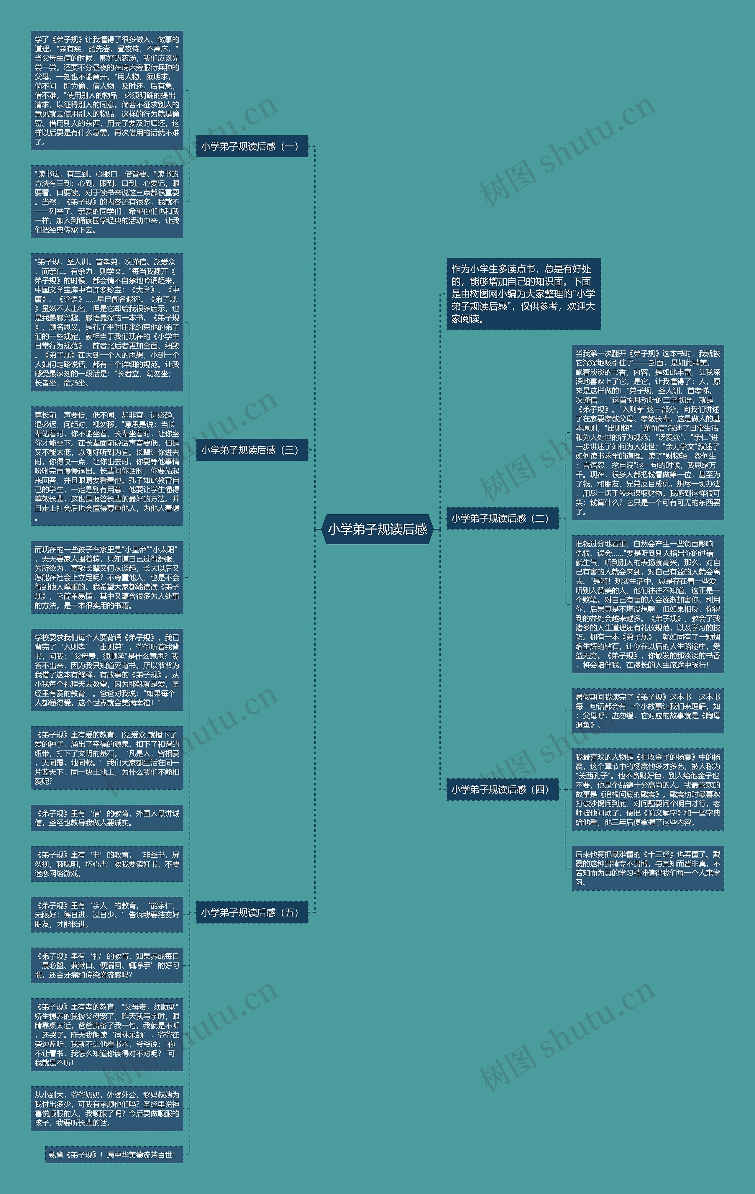 小学弟子规读后感思维导图