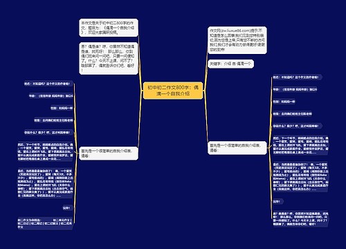 初中初二作文800字：偶滴一个自我介绍