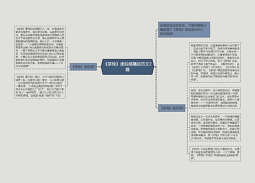 《茶馆》读后感精品范文2篇