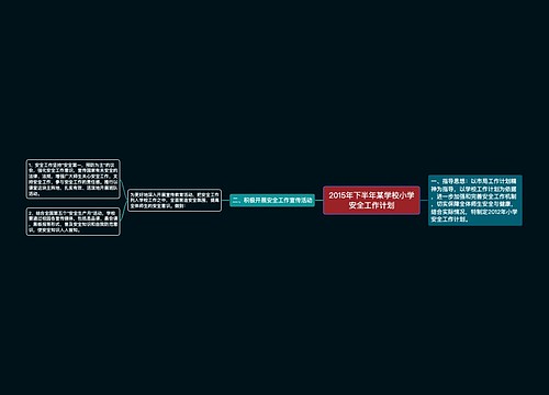 2015年下半年某学校小学安全工作计划