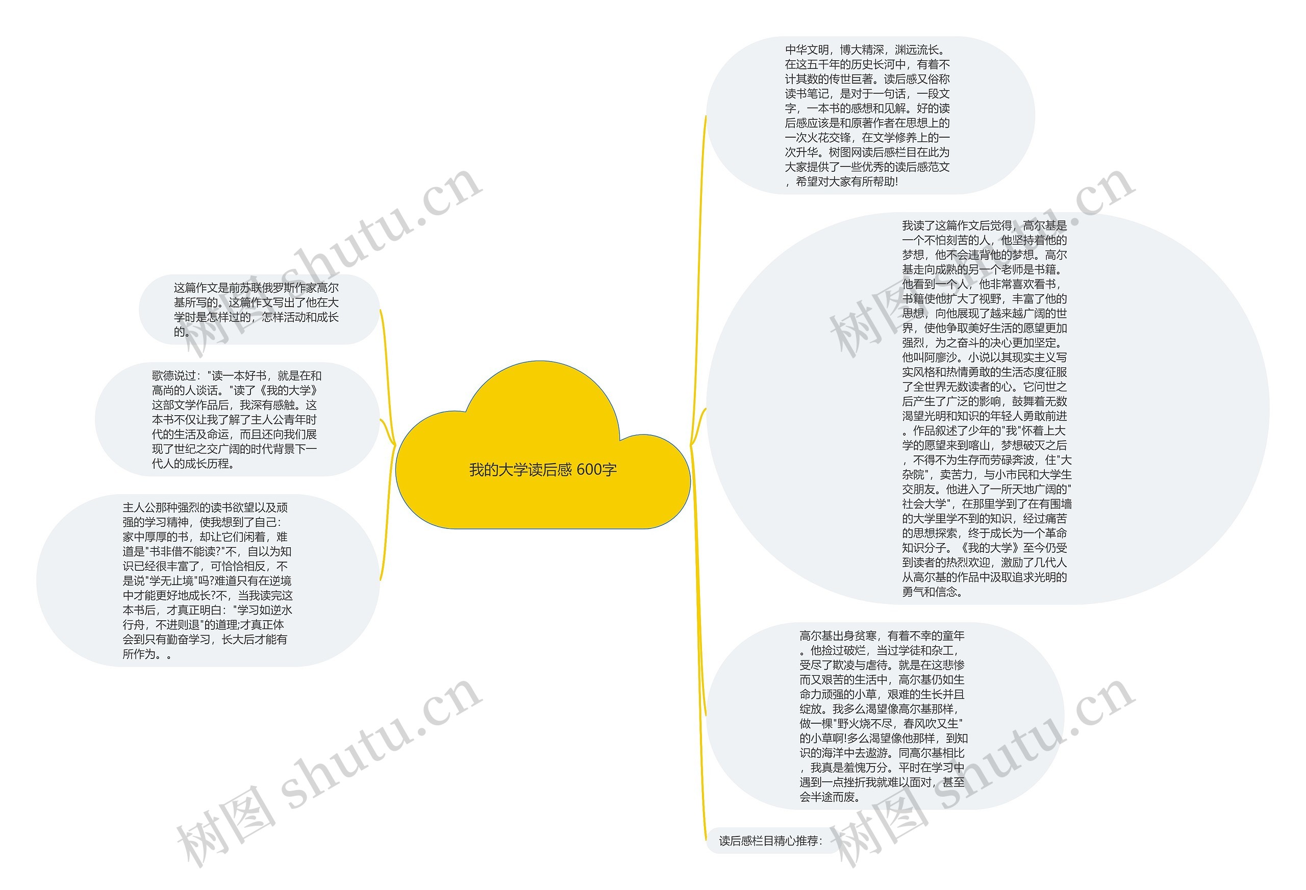 我的大学读后感 600字思维导图