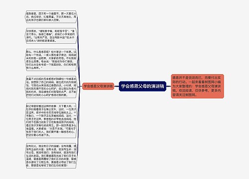 学会感恩父母的演讲稿