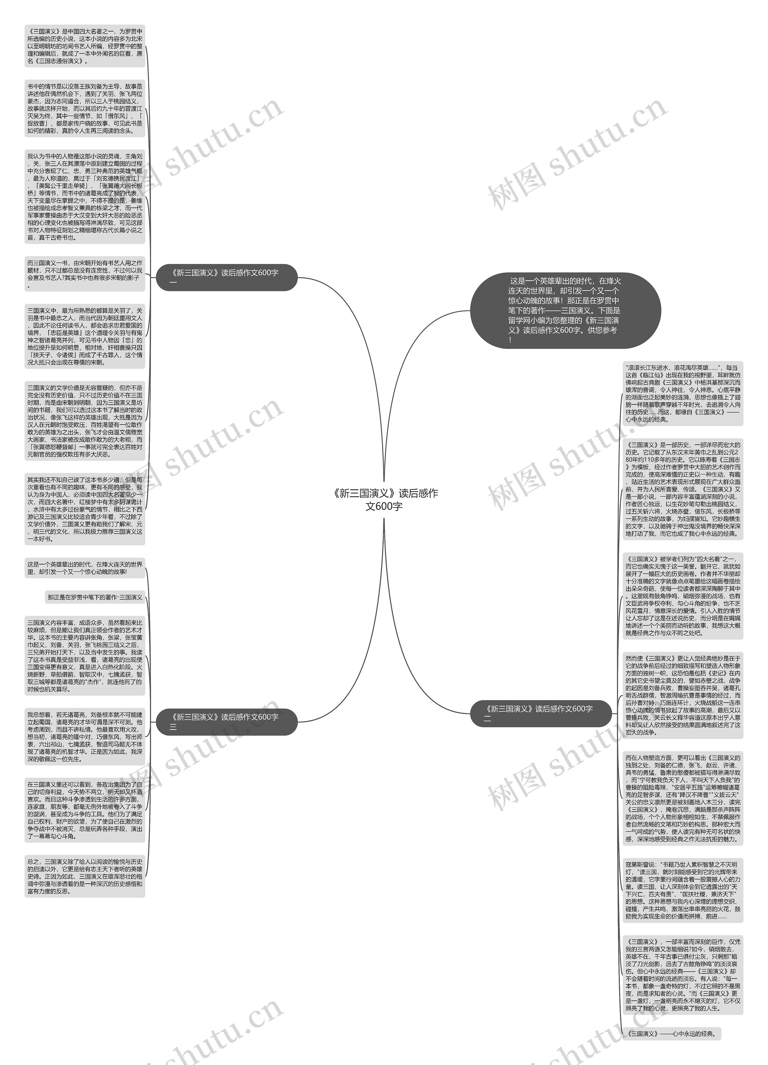 《新三国演义》读后感作文600字思维导图