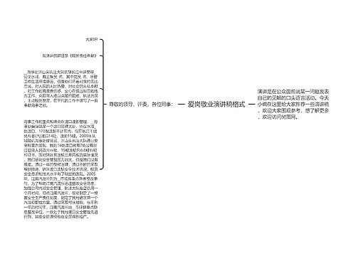 爱岗敬业演讲稿格式