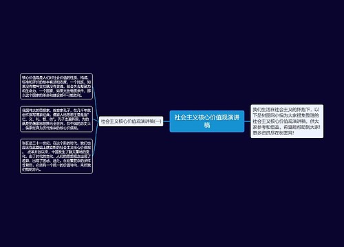 社会主义核心价值观演讲稿