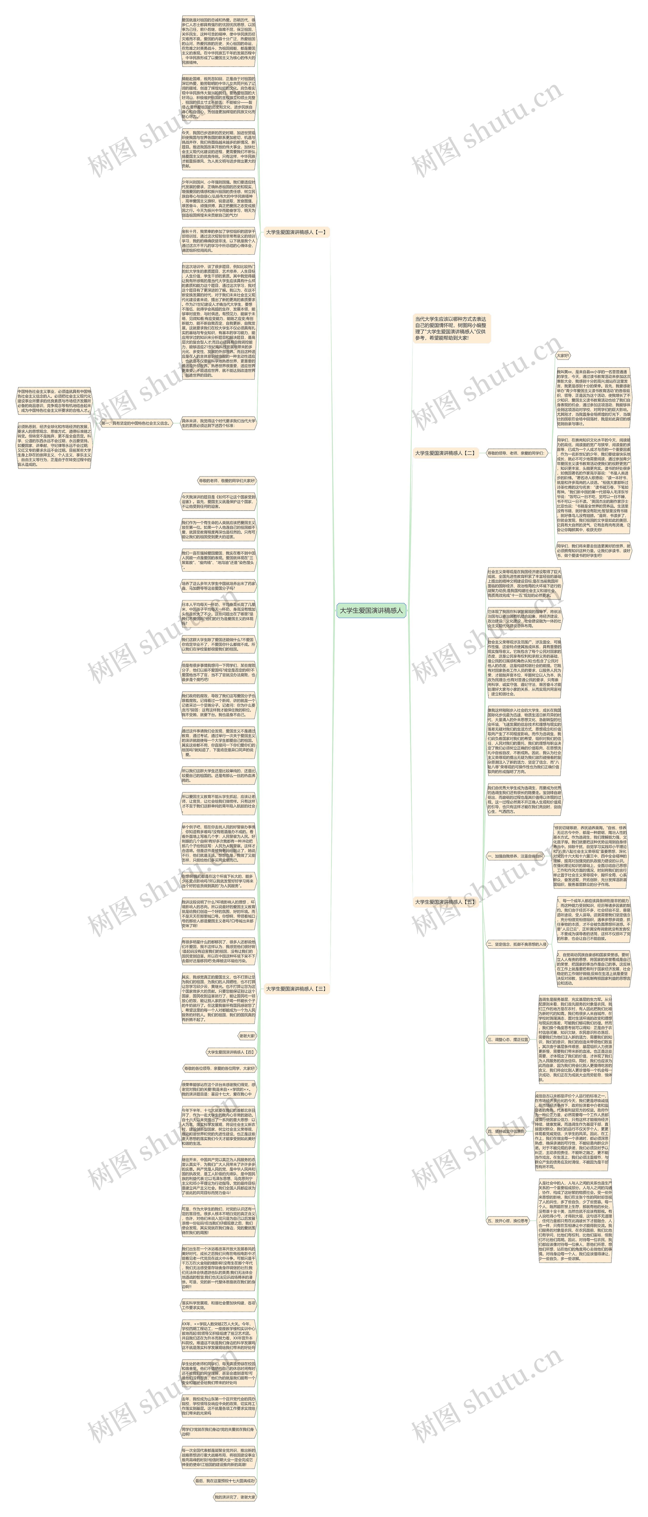 大学生爱国演讲稿感人思维导图