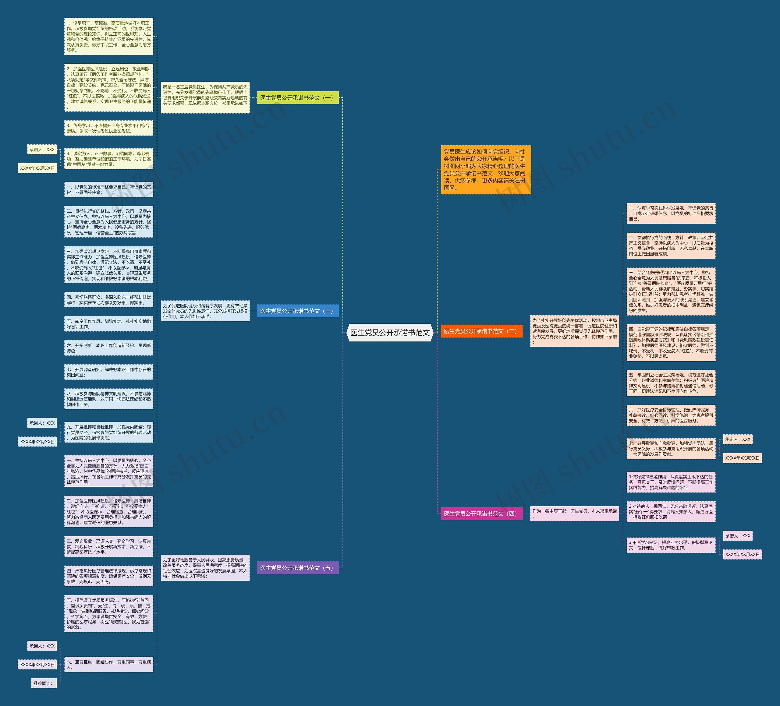 医生党员公开承诺书范文思维导图
