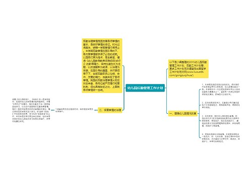 幼儿园后勤管理工作计划