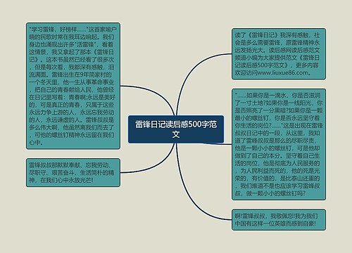 雷锋日记读后感500字范文