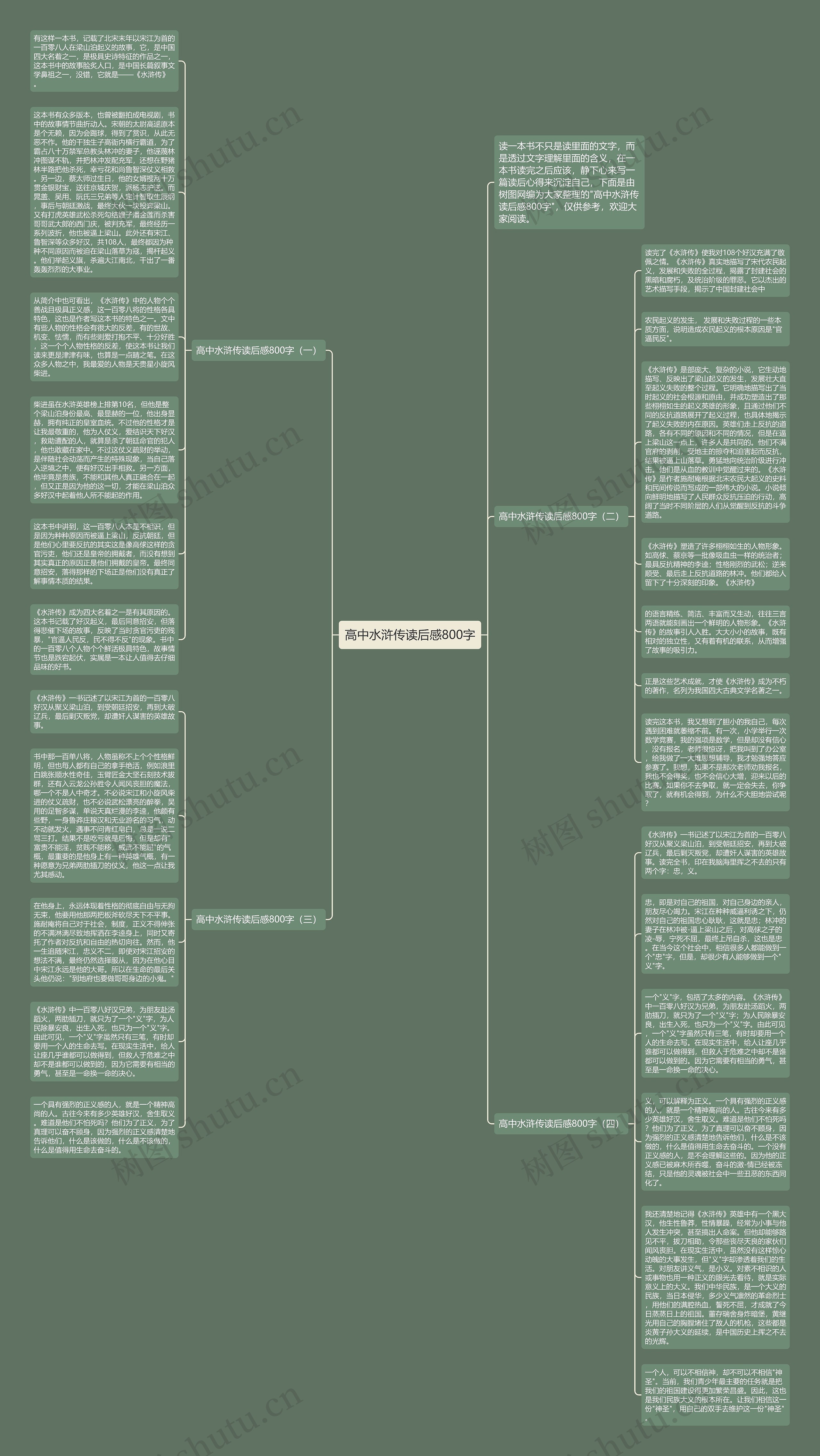 高中水浒传读后感800字思维导图