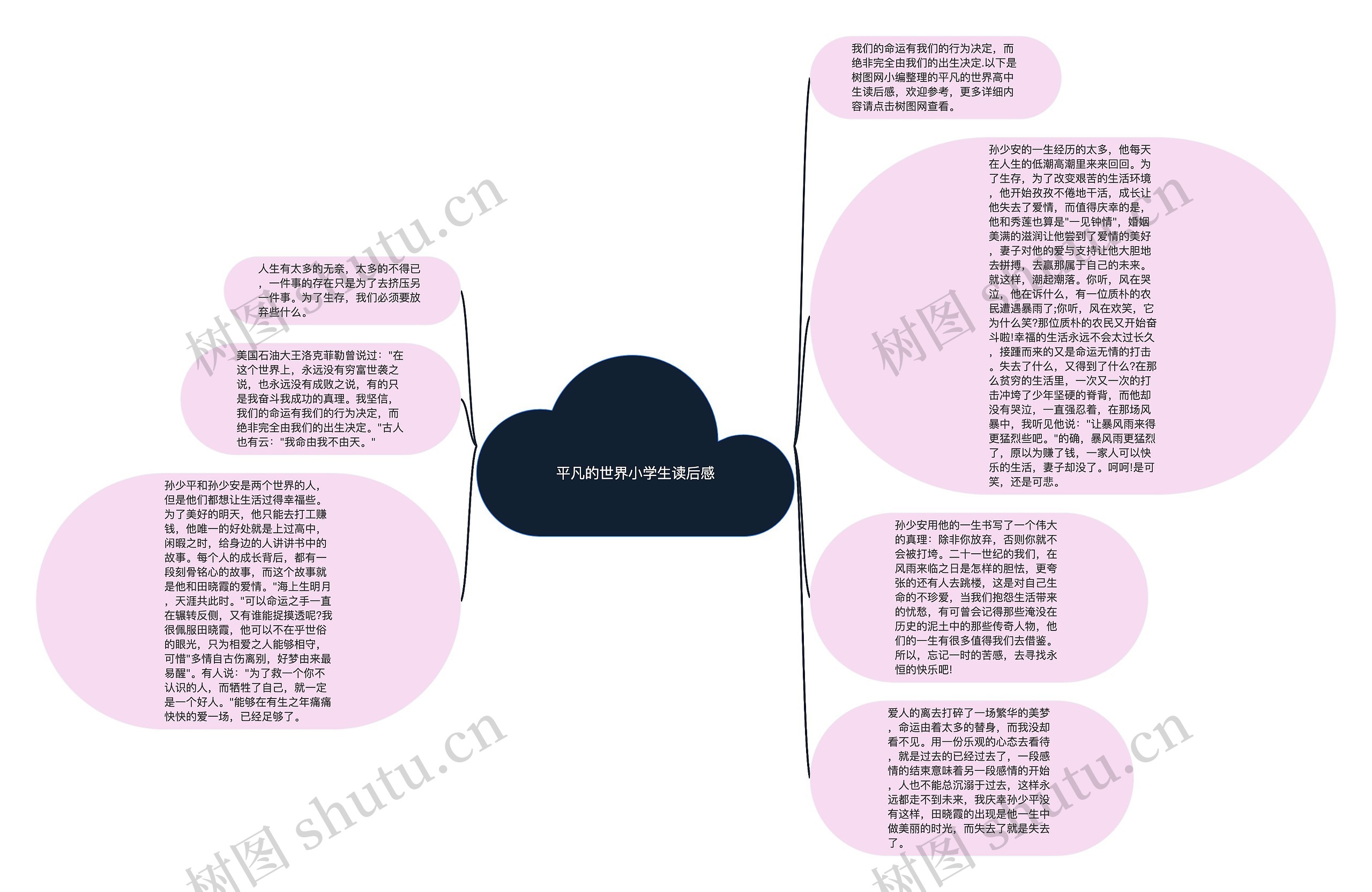 平凡的世界小学生读后感思维导图