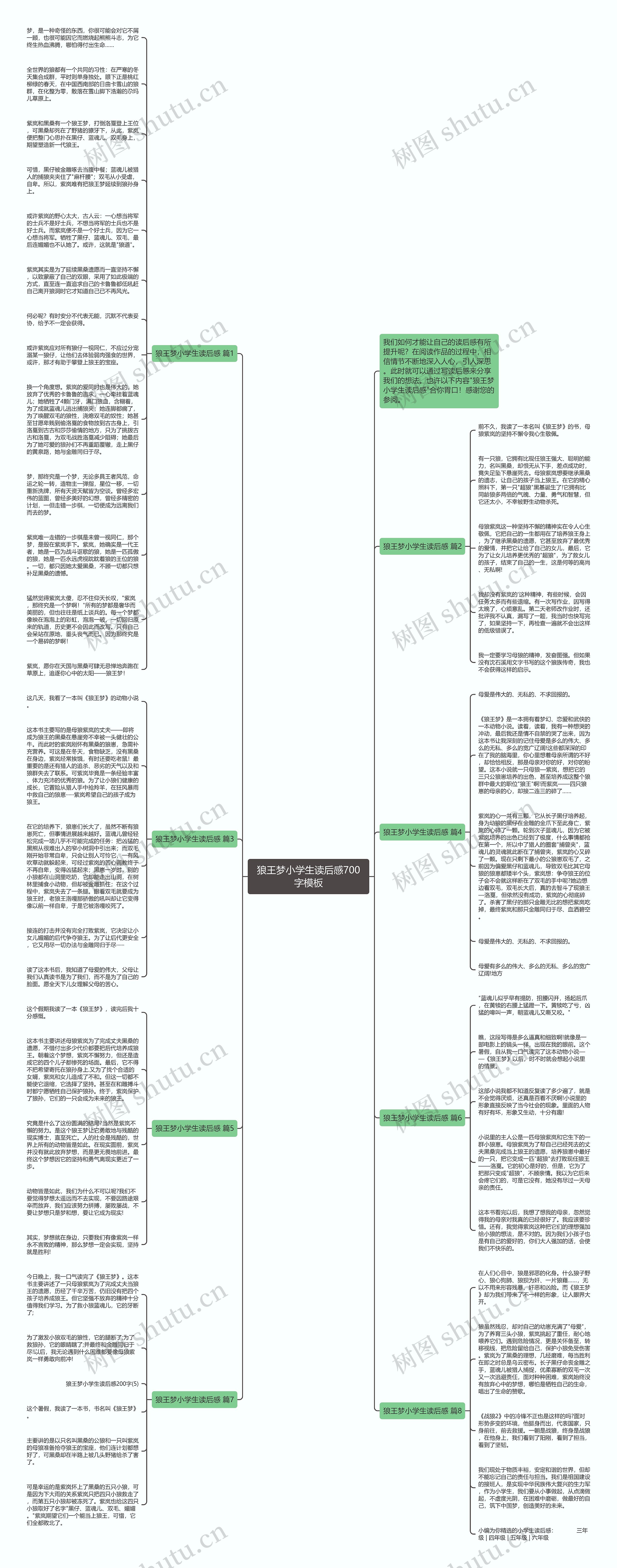 狼王梦小学生读后感700字思维导图