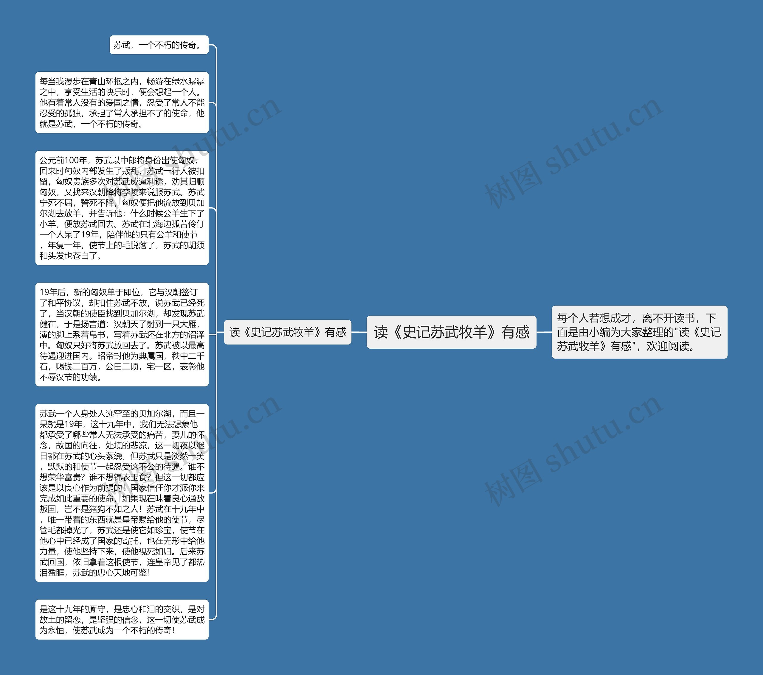 读《史记苏武牧羊》有感思维导图